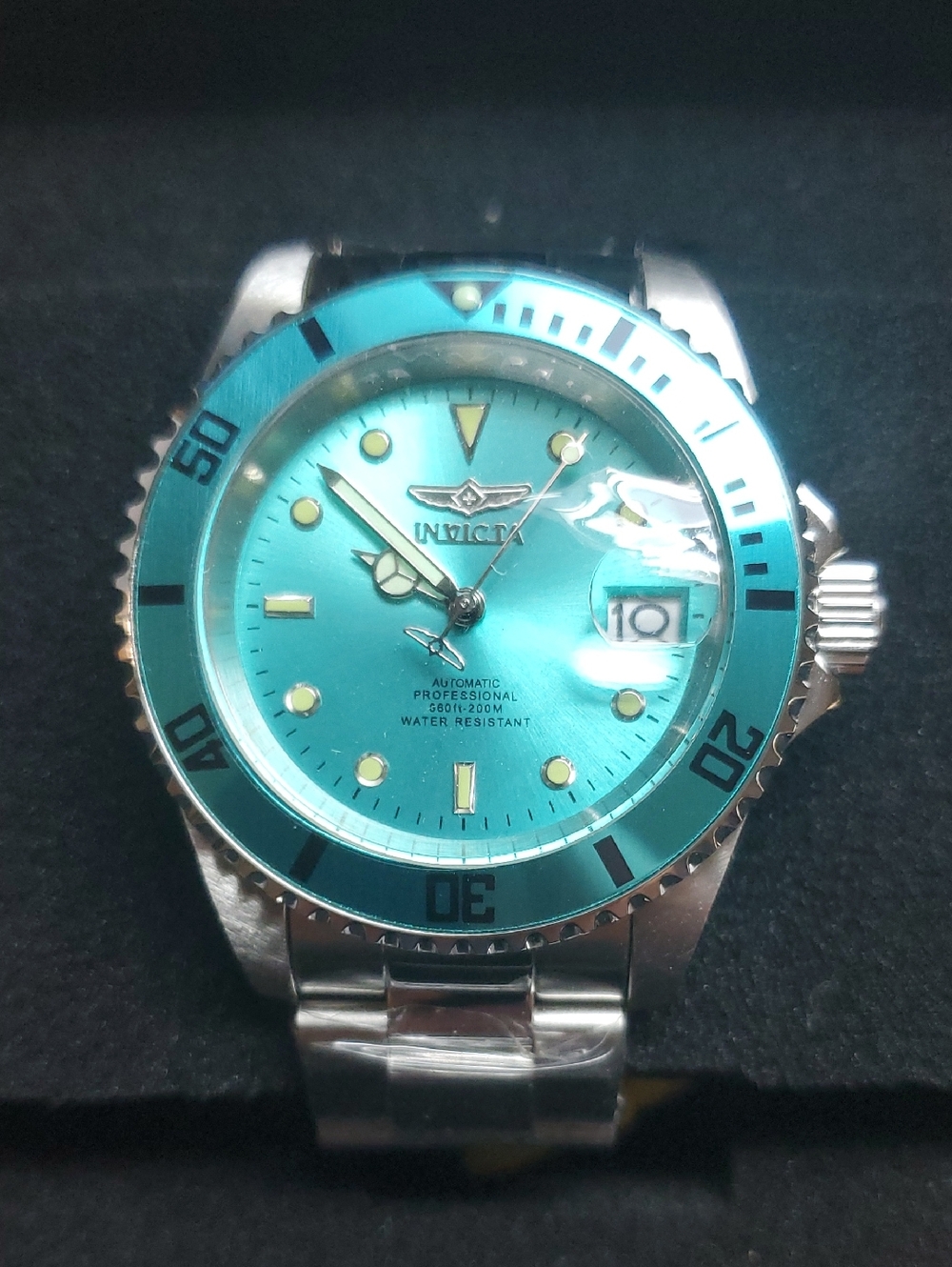 Invicta Teal Stainless Steel Automatic Pro Diver Watch